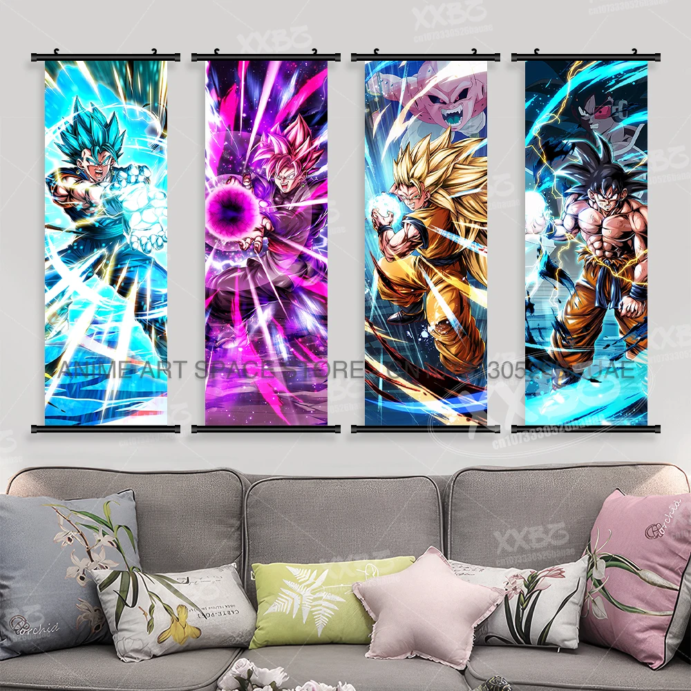 Japanese Anime Dragon Ball Interior Hanging Paintings Vegeta Room Wall Artwork HD Poster Gotenks Home Decorative Scrolls Picture