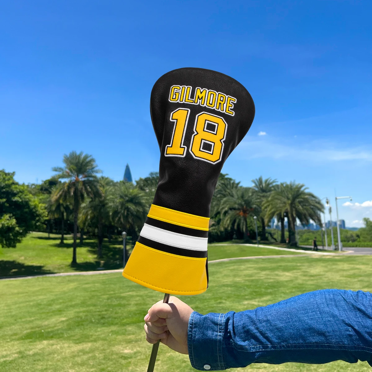 

Golf Headcovers Golf Club Head Covers Advanced Embroidery Number 18 Premium Leather Driver Fairway(FW) Wood Hybrid(UT) with Numb