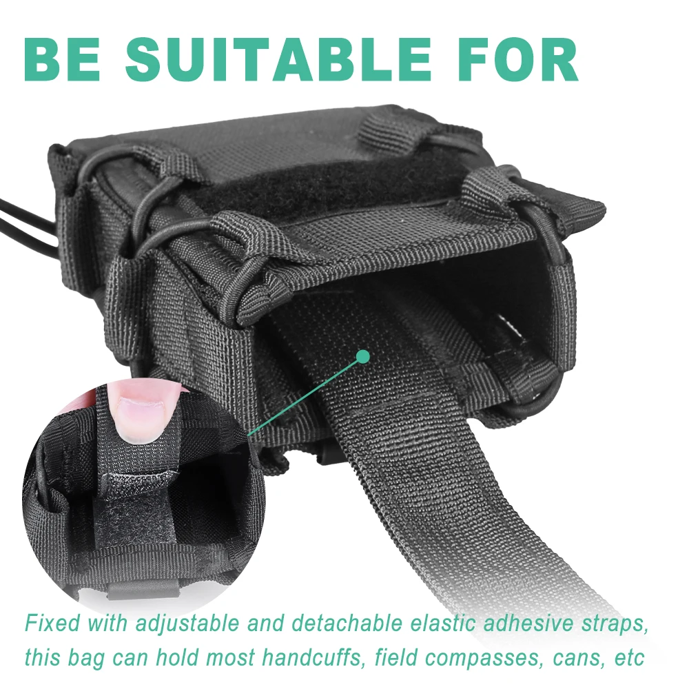 Universal Handcuff Pouch Open-Top Handcuff Holster Shackles Holster Molle Handcuff Pouch Belt Waist Bag Hunting Accessories