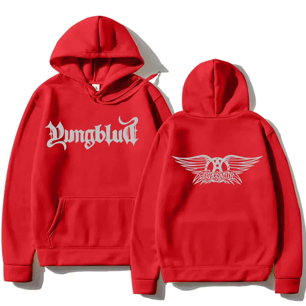 Aerosmith YUNGBLUD One More Time Hoodies Fleece Winter Long Sleeve Male Sweatshirts Hooded Pullovers Fashion Men Women Clothing