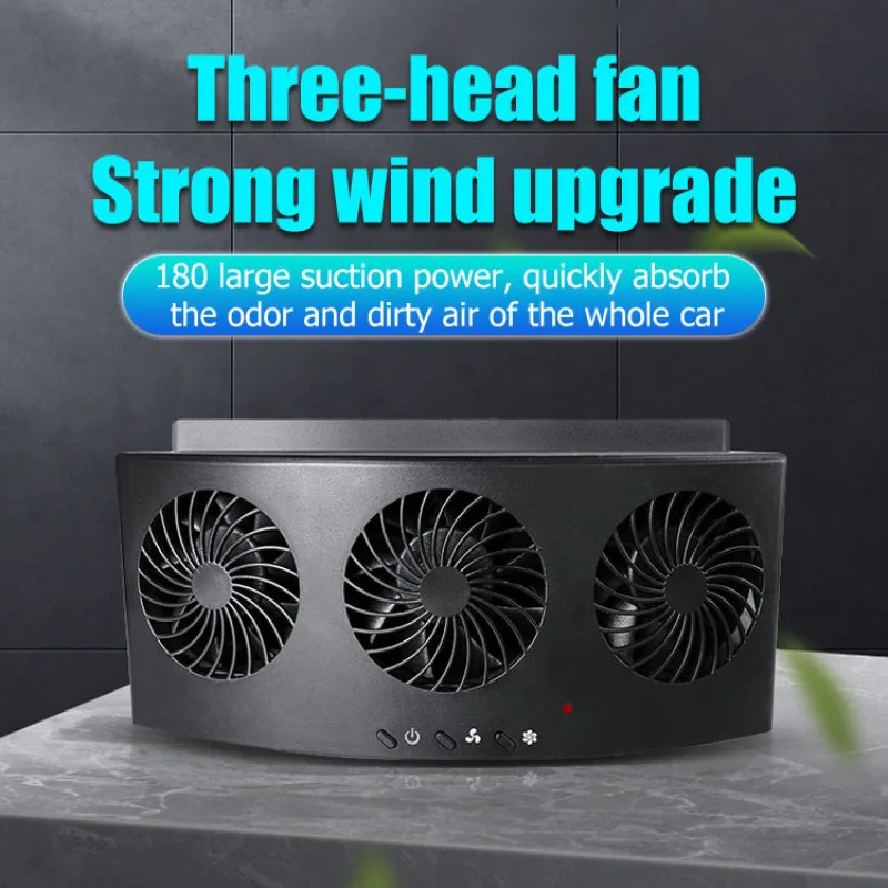 Car Exhaust Fan USB Rechargeable/solar Air Circulation Cooling and Heat Dissipation High Wind Power 2/3 Head Ventilation Fan