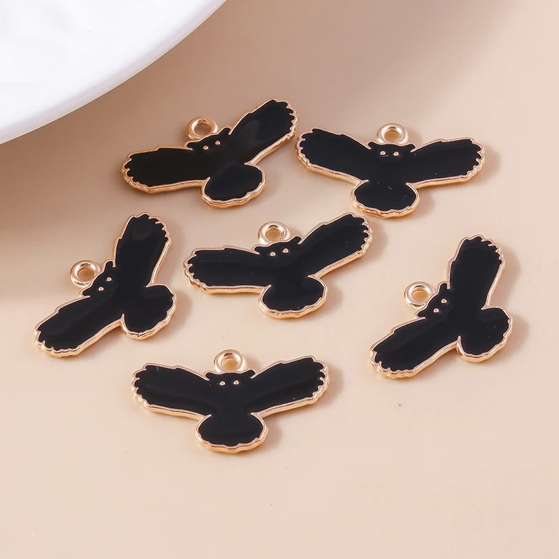 20 Stück 23x14mm Cartoon-Tieranhänger, emaillierte schwarze Eulenanhänger für die Schmuckherstellung, Halsketten, Ohrringe, DIY-Bastelzubehör ﻿ – Detail 6