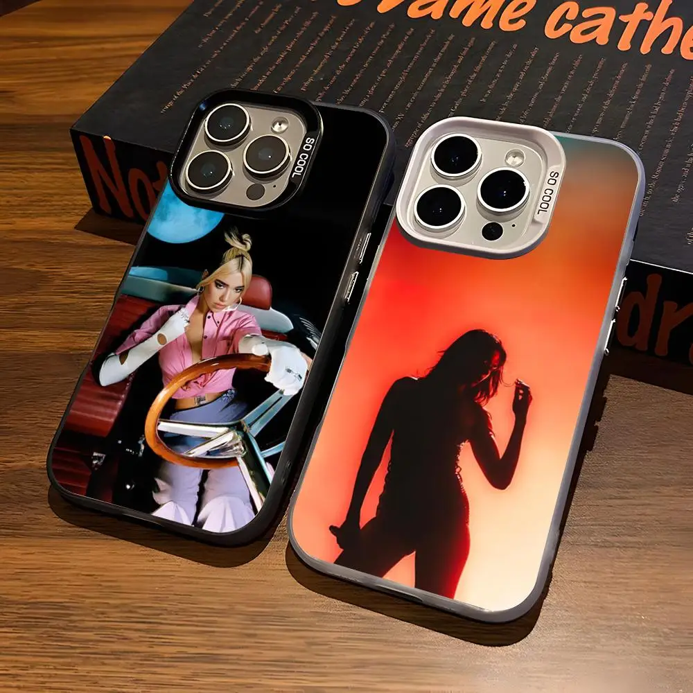 Dua L-Lipas Sänger Handyhülle für iPhone 17 Air 16 15 14 Plus 13 12 11 Pro 7 8 XS Max XR Silber Schwarz Stoßfeste Hülle