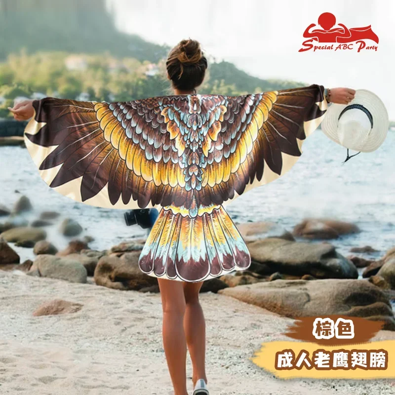 Wings Wing Costume Angel Cosplay Adult Bird Carnival Party Dress Halloween Performance Up Mardi Eagle Animal Women Masquerade