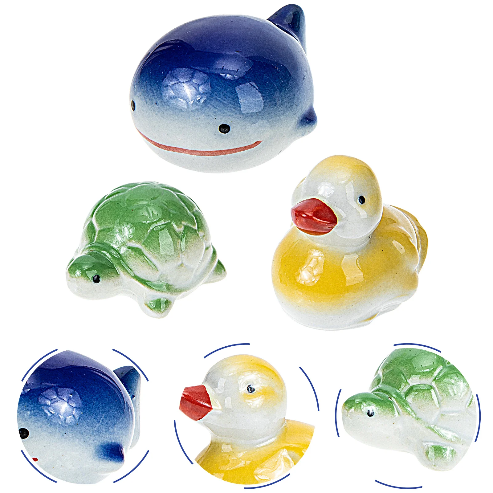 

3Pcs Hand Painted Ceramic Floating Fish Tank Decor Balls Aquarium Supply for Home Teatable Bird Bath Pool Decoration