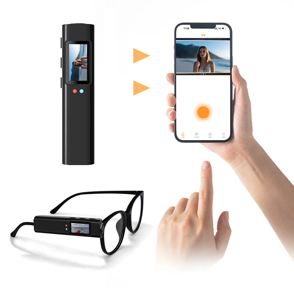 

2.7K HD Glasses Camera WiFi Mini Digital Camera Sound Recording Video Shooting Micro-camera Eyeglasses Camera for Driving Hiking