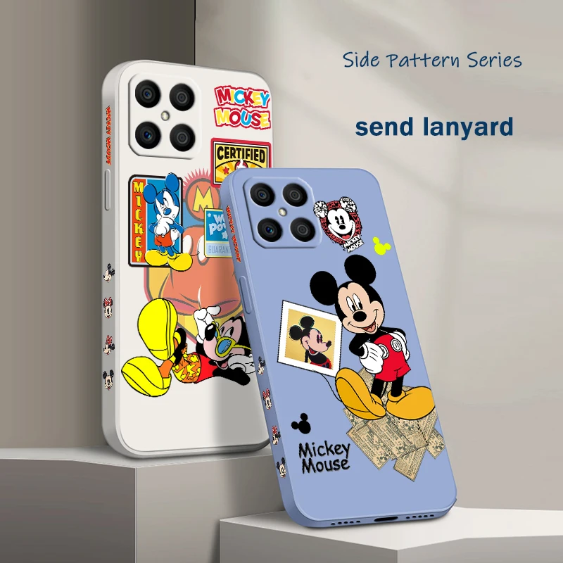 Mickey Mouse Movement For Honoe X10 X9A X8A X8 A7A X7 X6S X6 Magic5 Lite Liquid Left Rope Silicone Soft Phone Case