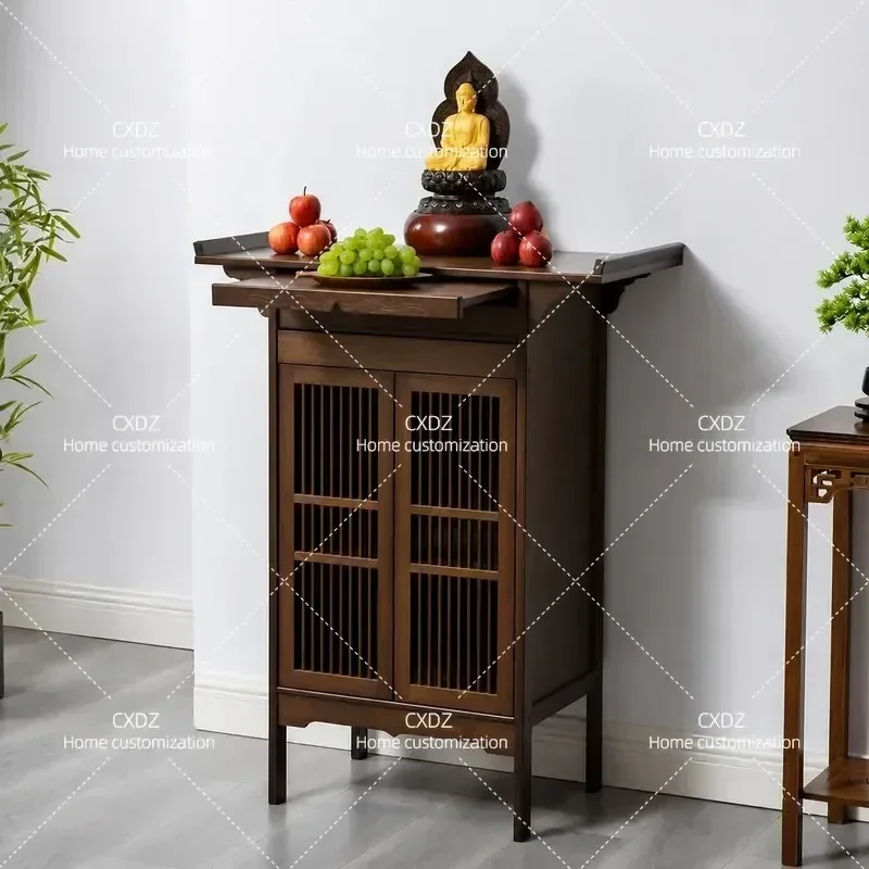 Chinese Buddhist Offering Table Household Guan Gong Bodhisattva God of Wealth Incense Altar Small Economic Shentai Tribute