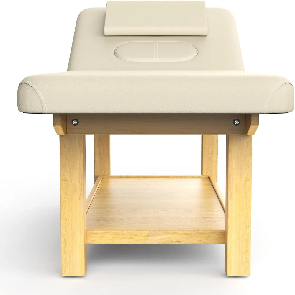 

Large, Fixed Wooden Massage Bed, Made of PU Leather, with A Four-legged Integrated Structure