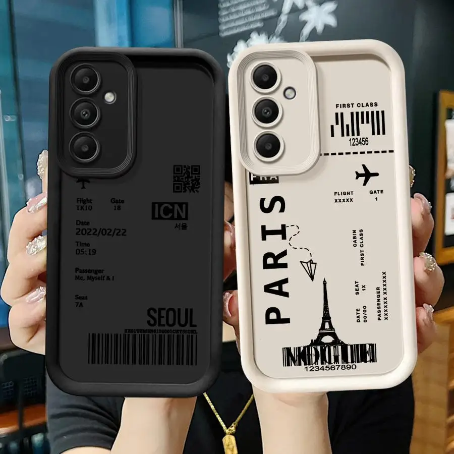 حافظة لهاتف سامسونج جالاكسي A55 A15 A06 A54 A51 A35 A73 A53 A25 A52 A72 A71 يطير إلى باريس الرومانسي