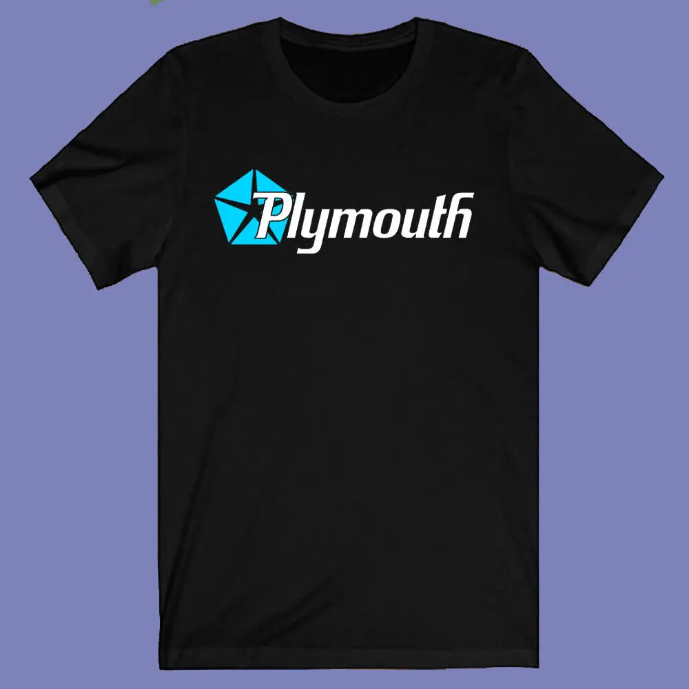 

Классическая мужская черная футболка Plymouth Car, женская и мужская футболка из хлопка с коротким рукавом