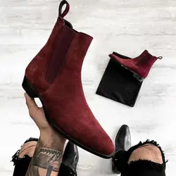 38-48 botines de hombre PU superficie esmerilada antideslizante y resistente al desgaste botas Chelsea de marca de moda de negocios europeas y americanas