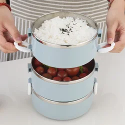 3 Layer Bento Box Stainless Stee Large Capacity Thermal Insulation Lunch Box Portable Students Office Workers Food Containers