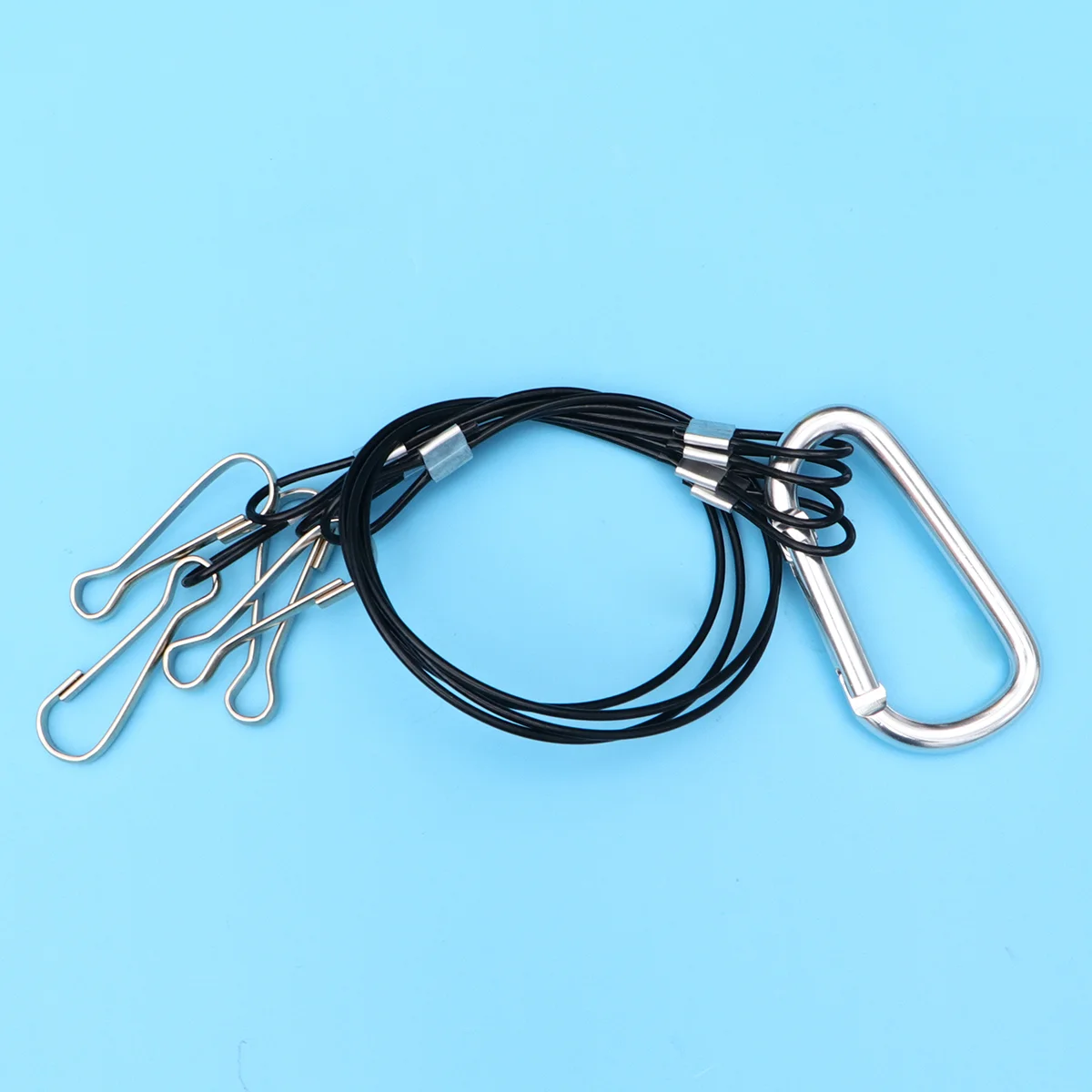 4pcs Wire Rope Hook 4X Hydroponics Hanging Kit Rope Hanger Steel Rope for Plant Grow Light (15mm Thick 400mm Long)