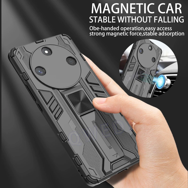 

Для Honor Magic6 Lite 5G чехол с магнитным держателем для телефона Honor Magic 6 Lite 6Lite Light 5G противоударная задняя крышка