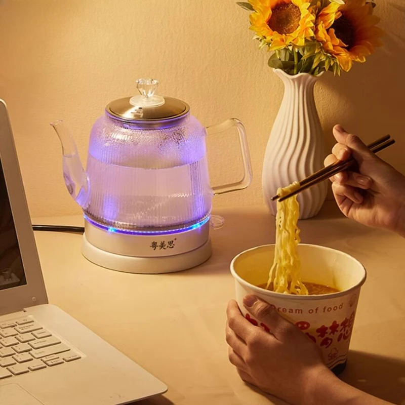 غلاية شاي زجاجية منزلية كهربائية ، شفافة طويلة الفم ، إيقاف التشغيل ، 220 فولت