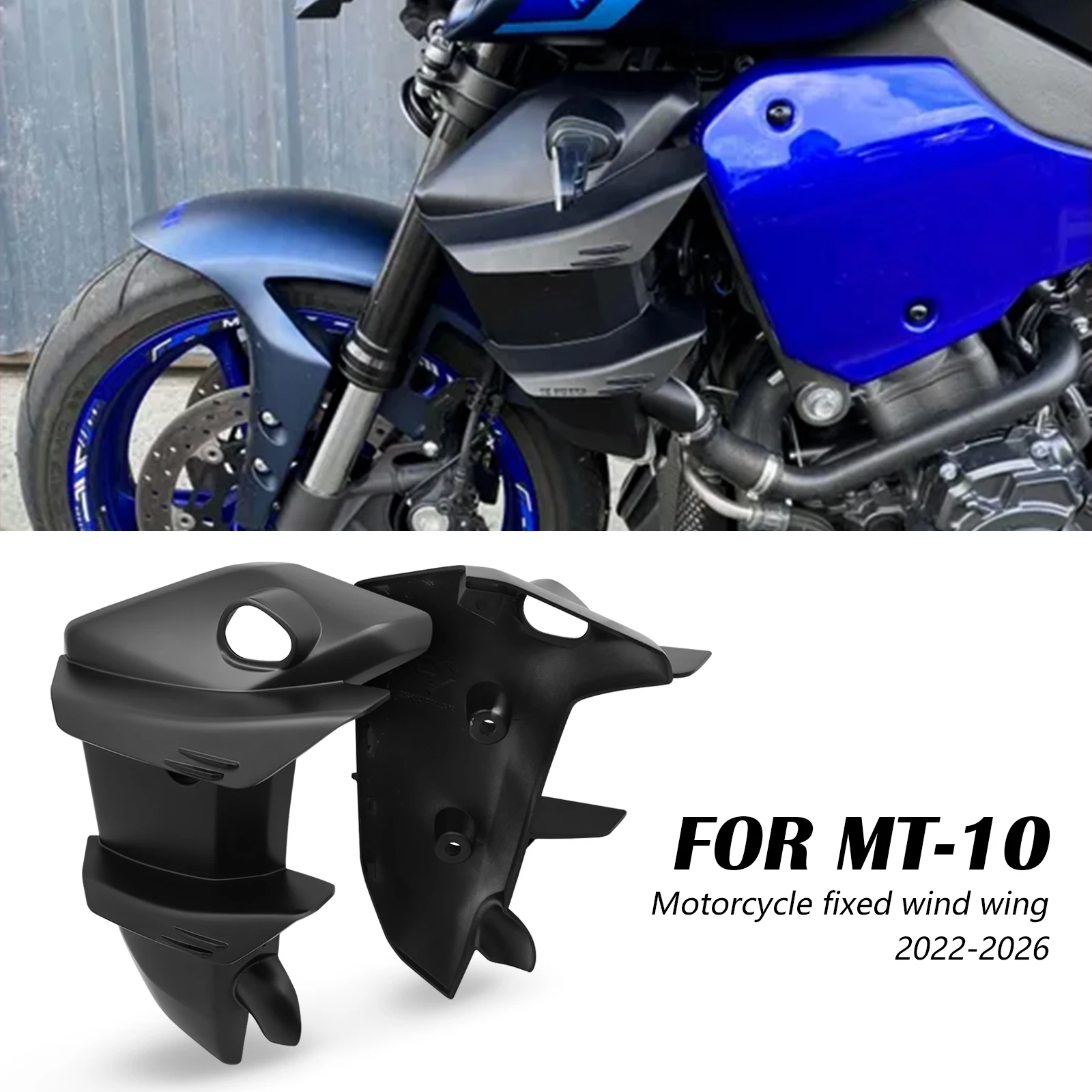 

Motorcycle side wings side spoiler fairing aerodynamic winglets fixed wing new For YAMAHA MT10 MT-10 mt10 2022-2024 2025 2026