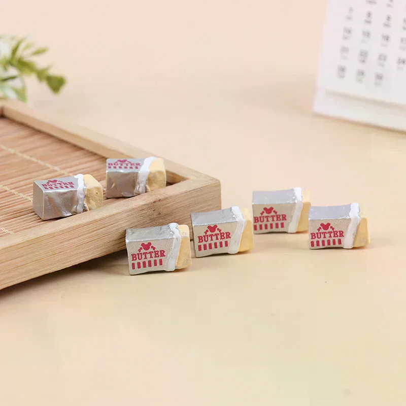 6 個シミュレーション食品バターミニチュアごっこ遊びキッチン Diy パンセットおもちゃ朝食食器ドールハウスアクセサリー