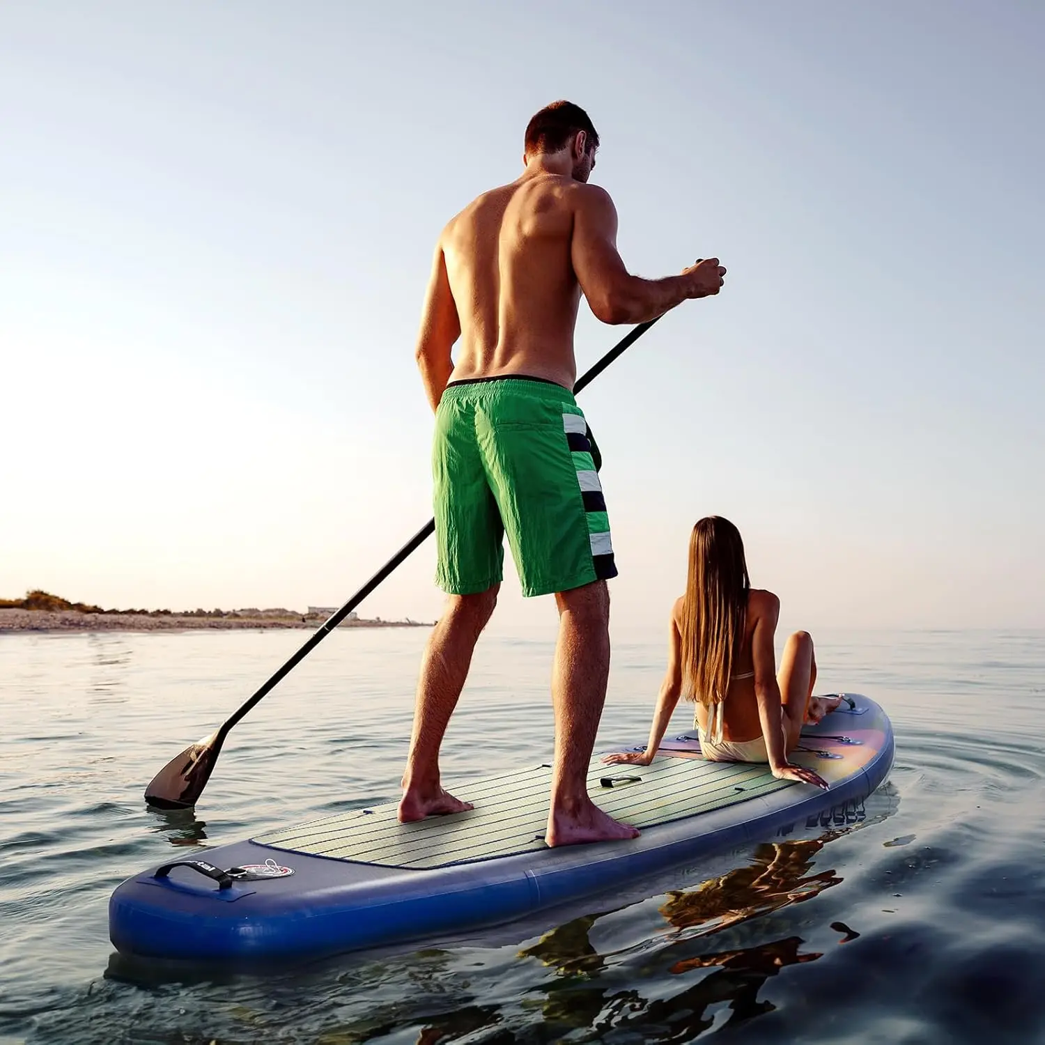 Aufblasbares Paddle Board für Erwachsene 10'6 ''Stand Up, rutsch festes Deck Blow Up Paddle Boards mit verstellbarem Pa