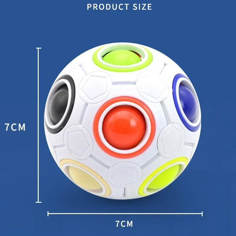 Magic Rainbow Puzzle Ball Speed Cube Ball Fun Stress Reliever Brain Teaser Color Matching 3D Puzzle Toys for Teens Adults Gifts