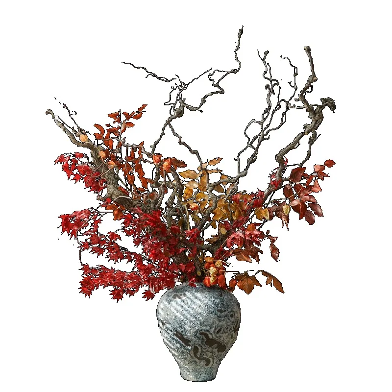 

Floral Set Hotel Model Room Homestay Home Furnishing Soft Decoration Haute Couture Eternal Autumn Leaf Dragon Jujube