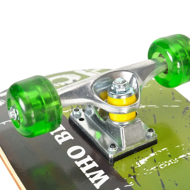 لوح تزلج أرضي مقاس 31 بوصة مكون من 9 طبقات من خشب القيقب المفضل صف مزدوج لوح تزلج مقعر بنمط شعبي لوح طويل للرياضات الخارجية