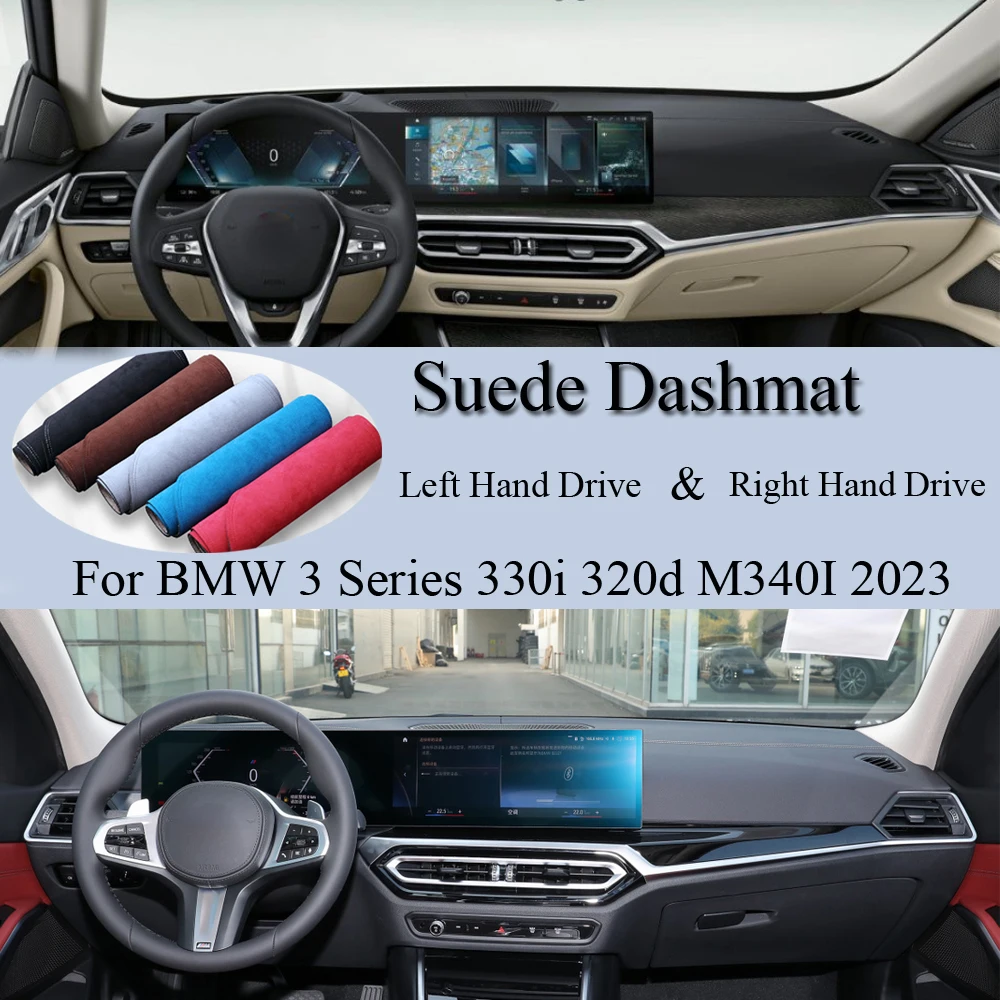 

For BMW 3 Series 330i 320d 325 M340I 2023 2024 Suede Leather Dashmat Dash Mat Cover Dashboard Pad Sunshade Carpet Accessories