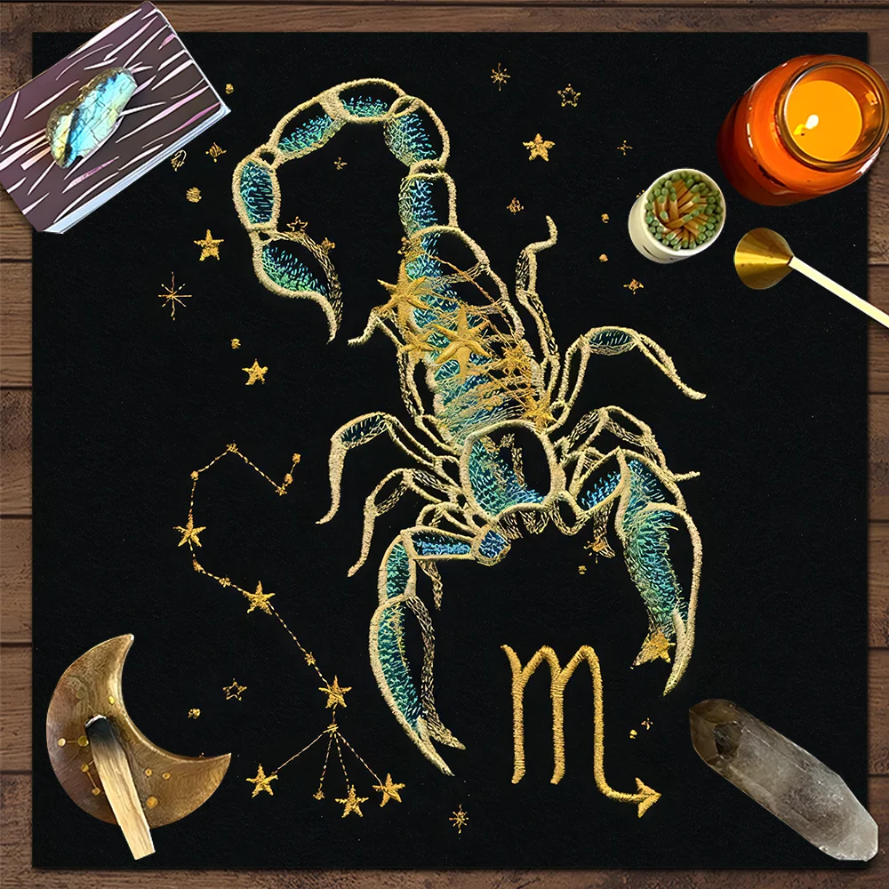【Constellation Vintage】 Nappe de tarot, nappe de rituel pour cartes de divination, durable et lavable