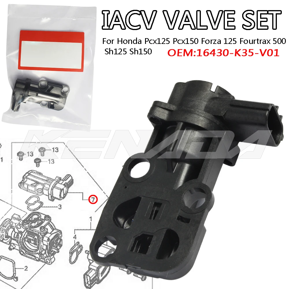 

IACV VALVE SET IDLE AIR CONTR For Honda Pcx125 Pcx150 FORZA 125 FOURTRAX 500 Sh125 SH150 16430-K35-V01