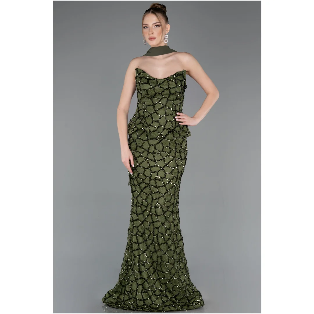 

Avery Custom Green Sweetheart Fishtail Off the Shoulder Evening Dresses for a Wedding Prom Luxury Dresses D/party Formal Dress