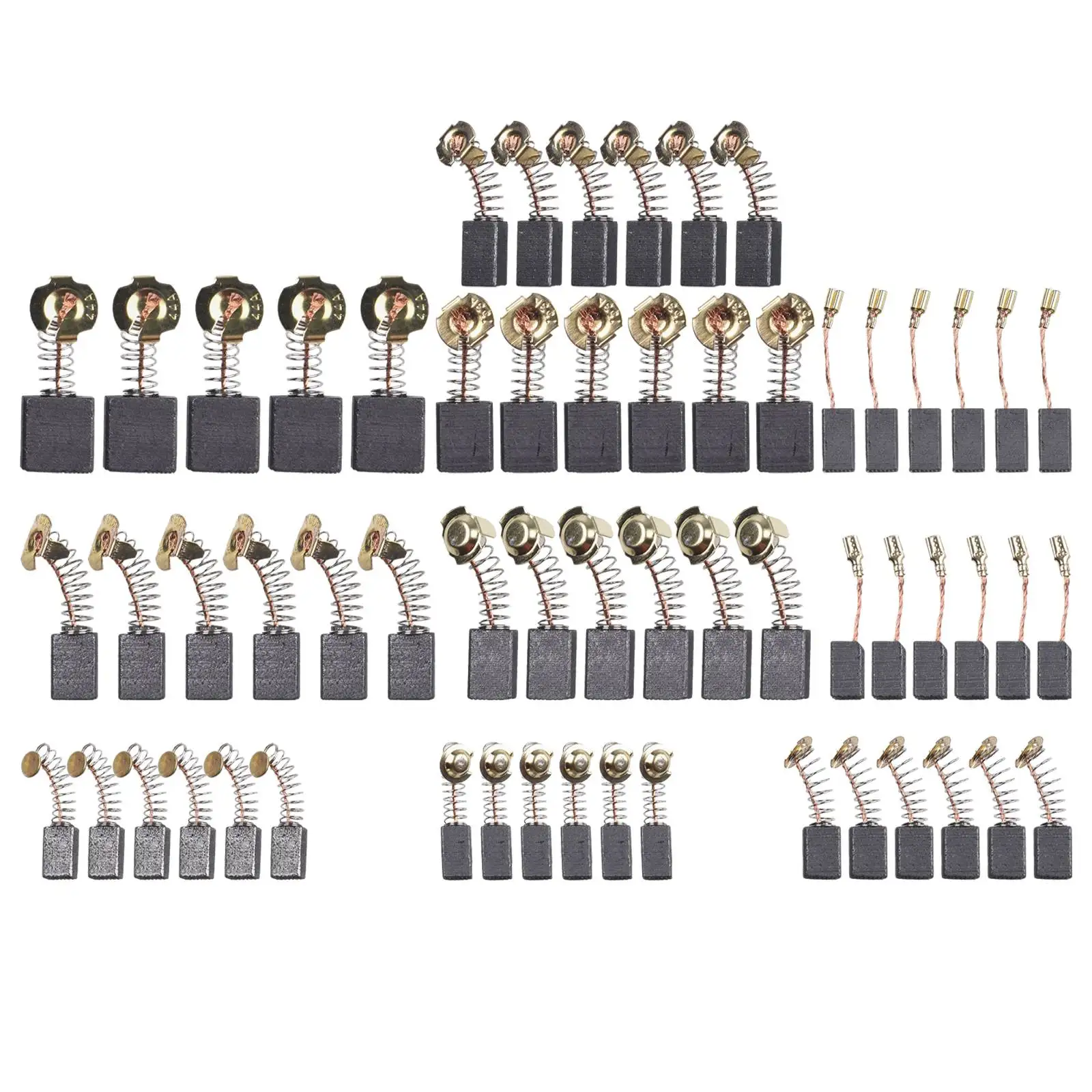 

7x17x19mm Replacement Carbon Brushes Worn Brush Replacement 10 Sizes Brushes 60Pcs Carbon Brushes Brushes For Power Tools