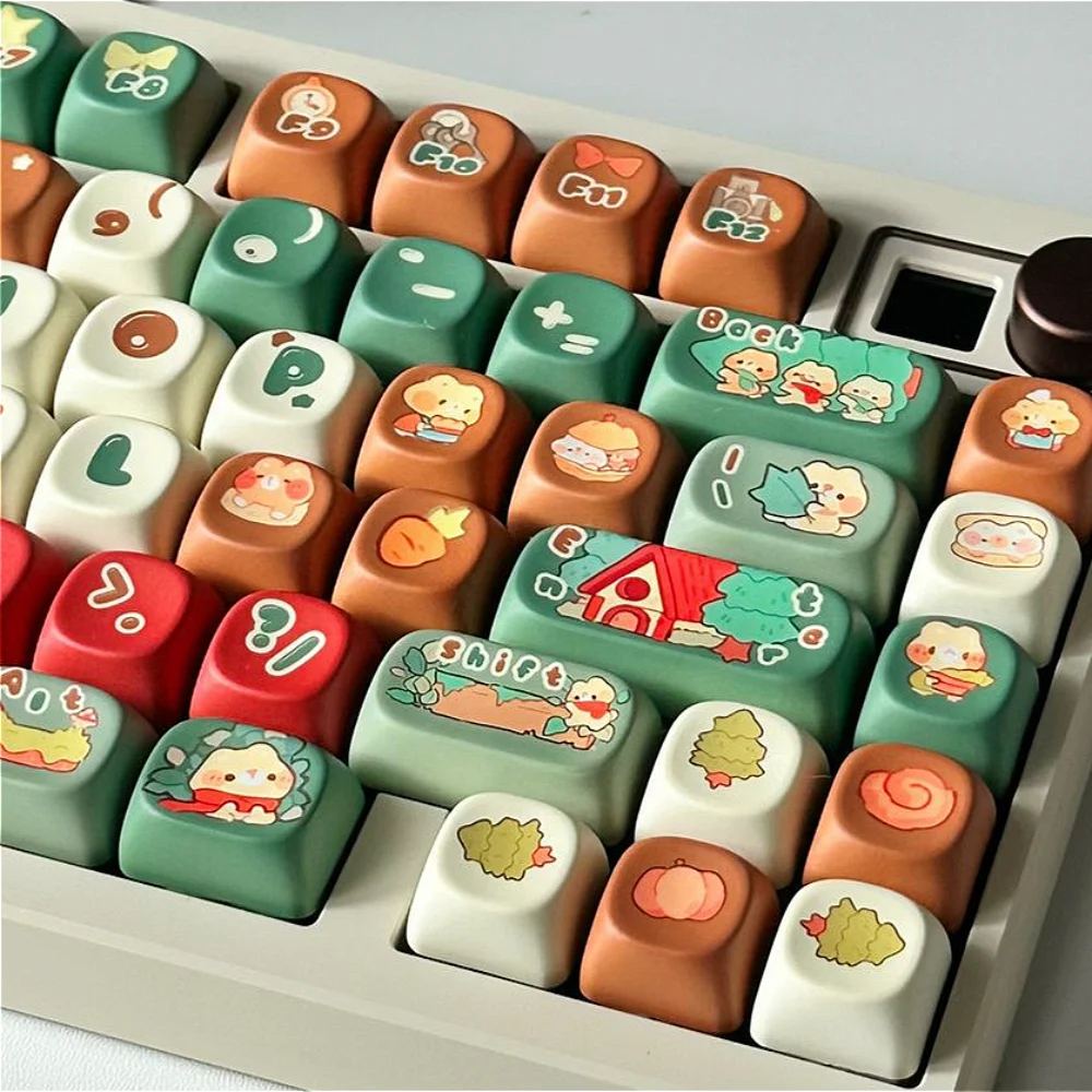 

GEFENSI Рождественский колпачок XOA PBT термосублимация DIY мультфильм милый 131 клавиша для 60/64/84/98/108 игровая механическая клавиатура MX S