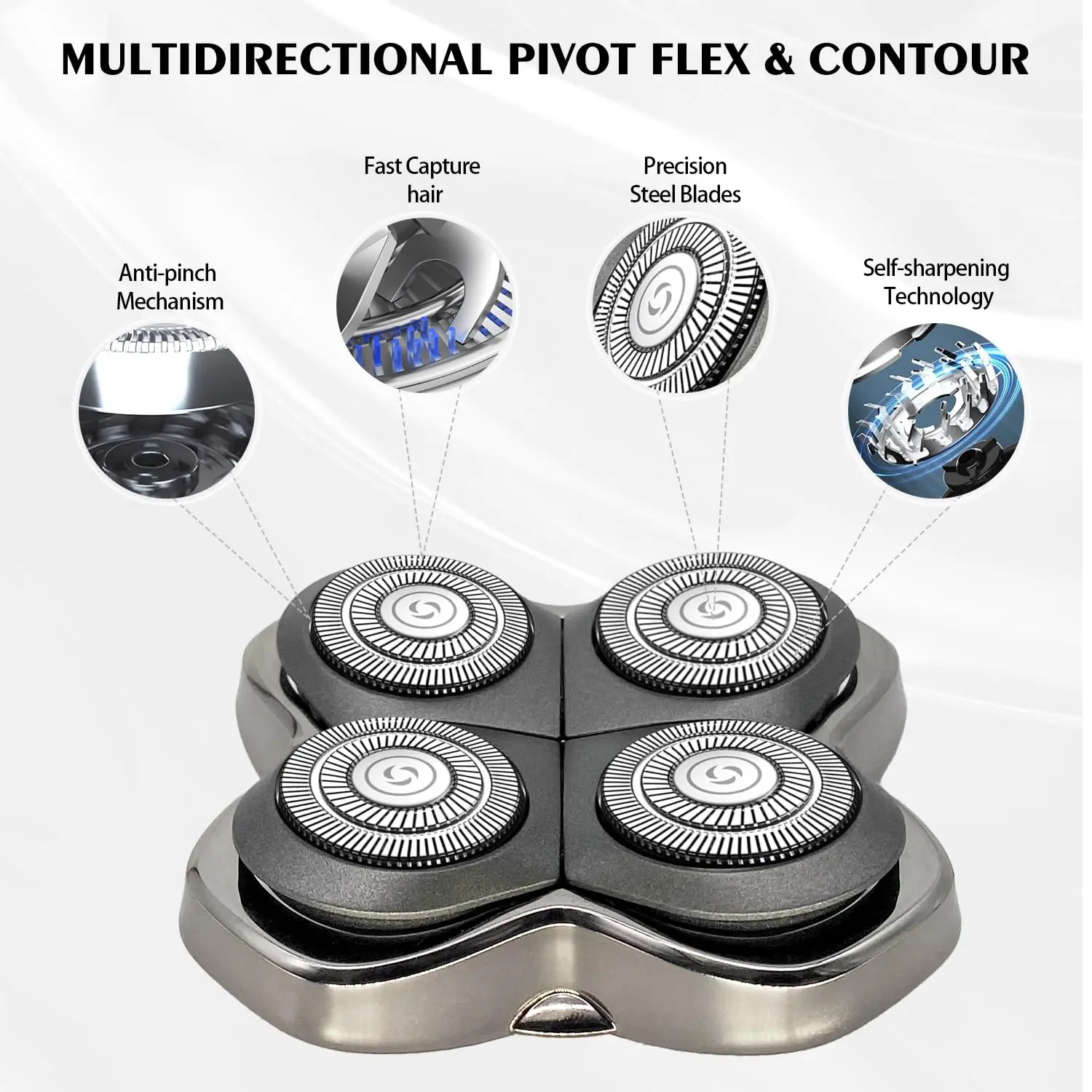Pro 4 Replacement Head for Skull Shaver Blade for Pitbull Gold PRO/Silver PRO/Platinum PRO/Butterfly Kiss PRO Head Shaver