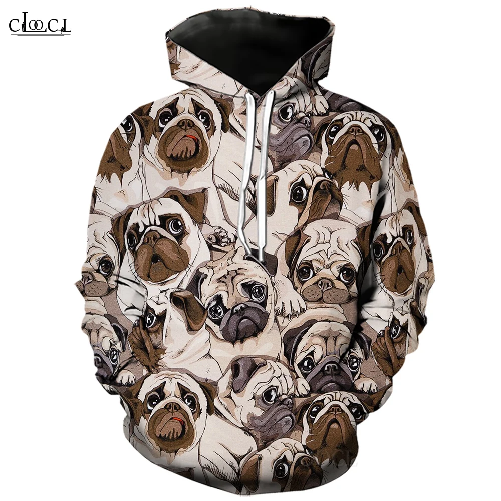 

CLOOCL Men Hoodies Long-Sleeved Hoody Pullover Autumn Winter New Harajuku French Bulldog 3D Print Hoodie Fashion Sweatshirts