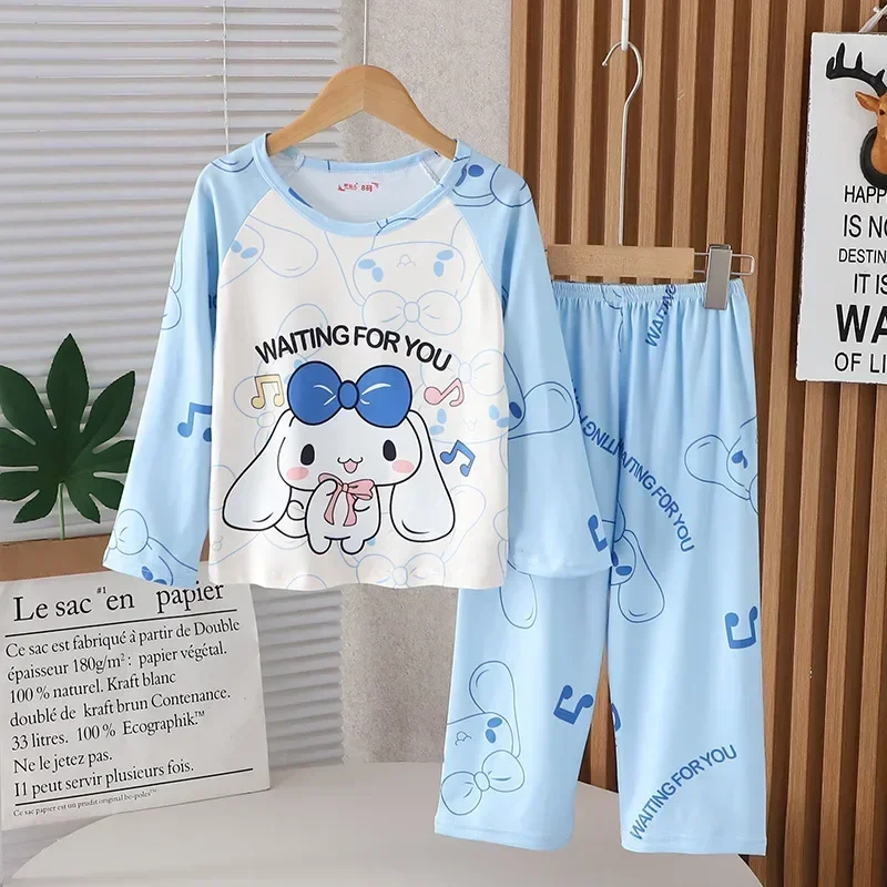 2024 Winter Children Pajama Sets Girl Long Sleeved Pants Pijamas Boys Cartoon Sleepwear Cute Kids Loungewear Korean Home Clothes