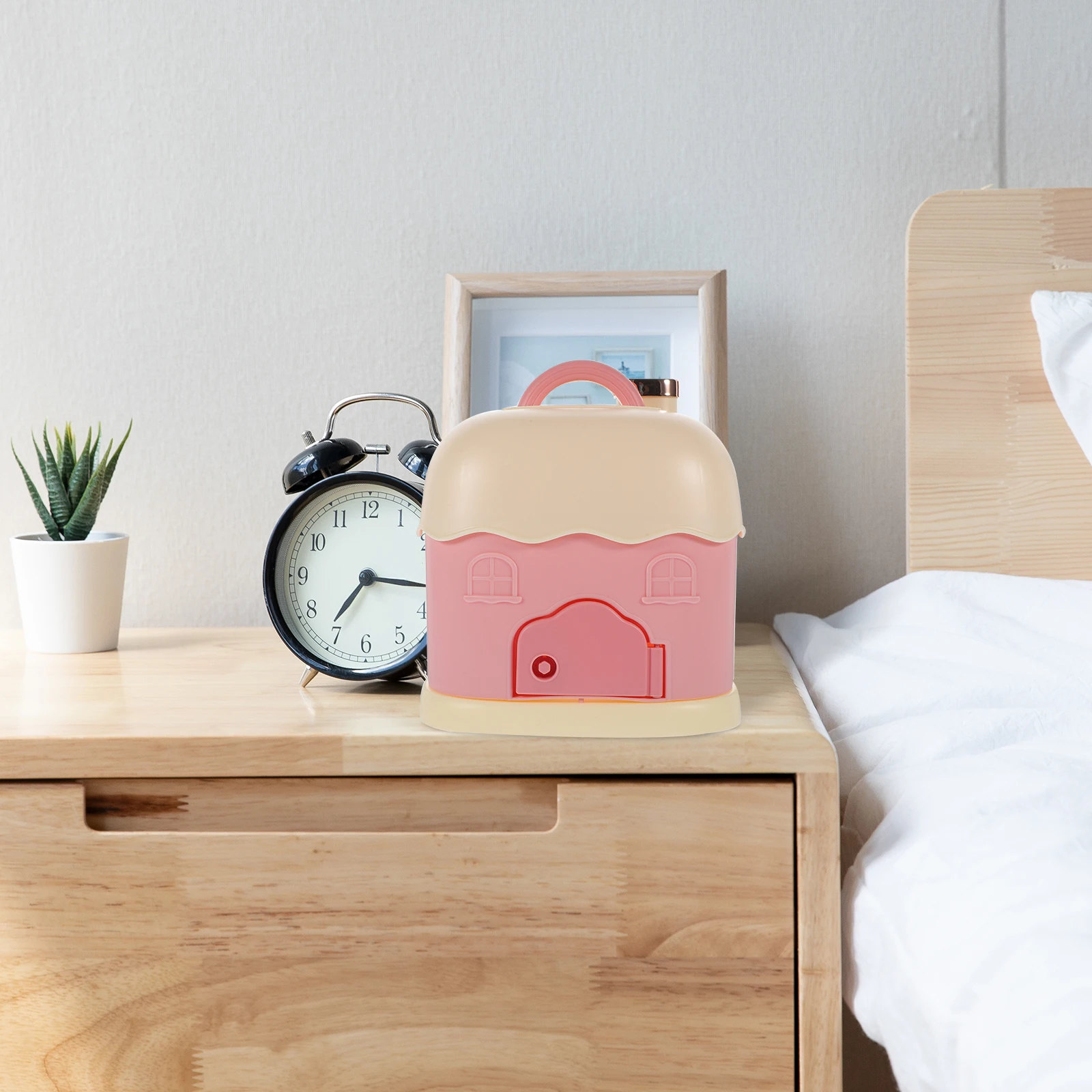 

Cartoon House Shaped Boys Girls PP Portable Money Saving Piggy Decorative Room Nursery Bedroom Home Gift with Key Mini for Kids