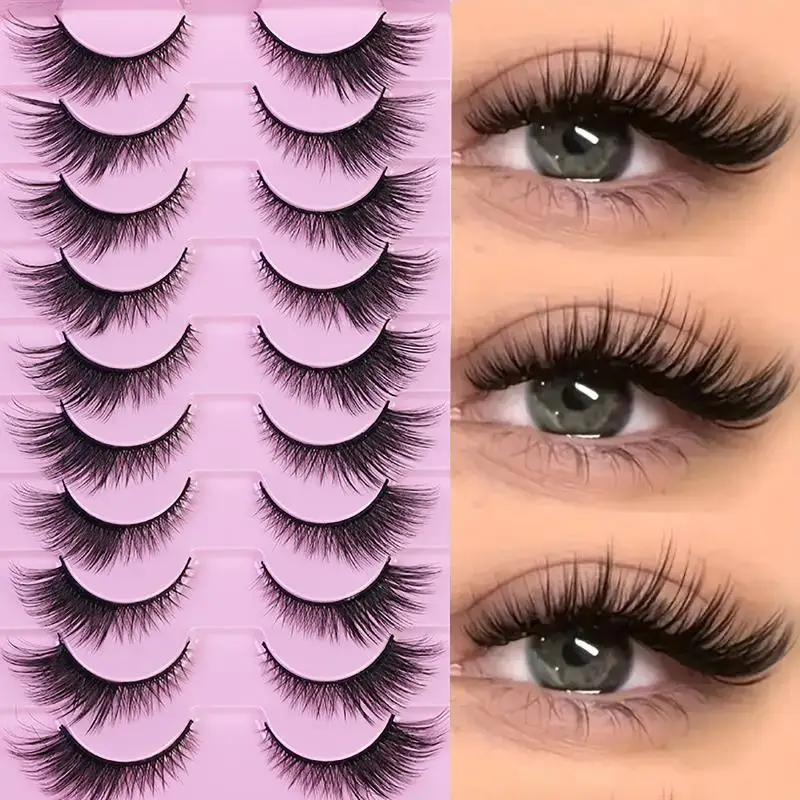 10 Paar Cat-Eye-Kunstwimpern, flauschige, zarte Faux-Nerzwimpern, natürliches Volumen, für tägliches Make-up, Party, Cosplay – Detail 2