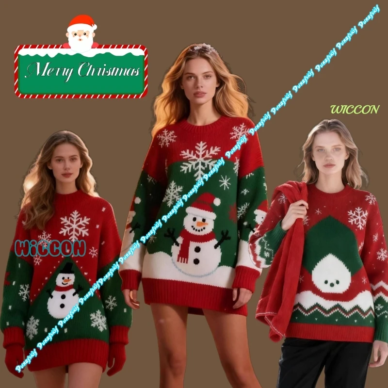 

Рождественская толстовка с капюшоном из искусственного свитера и снеговика с принтом, праздничная одежда для косплея