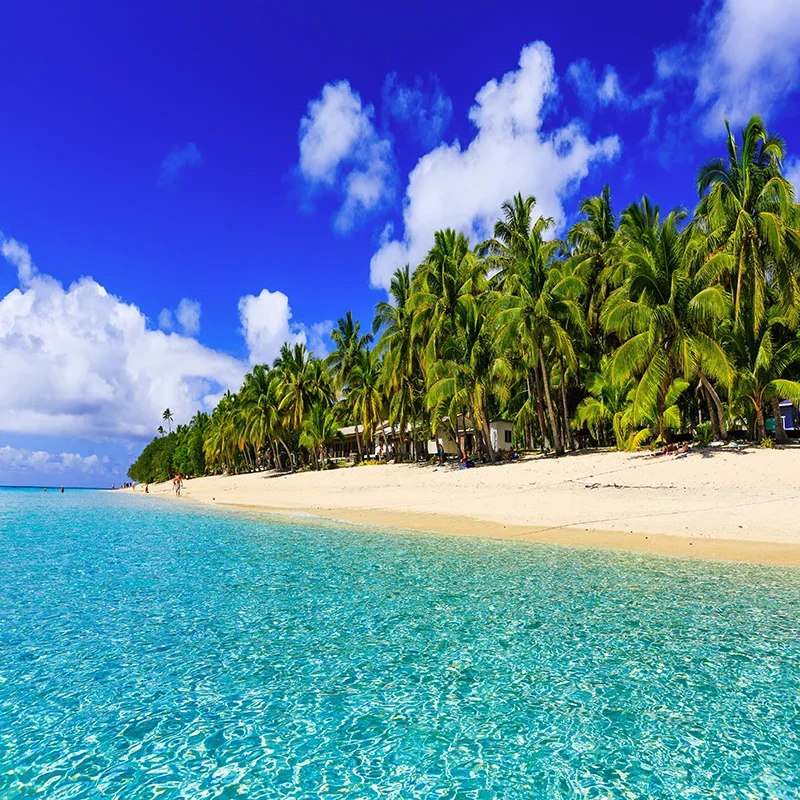 Custom 3D Sticker Beach Sea view Coconut Tree Landscape Photo Wallpaper Living Room Bedroom Sticker For Wardrobe Decor Mural
