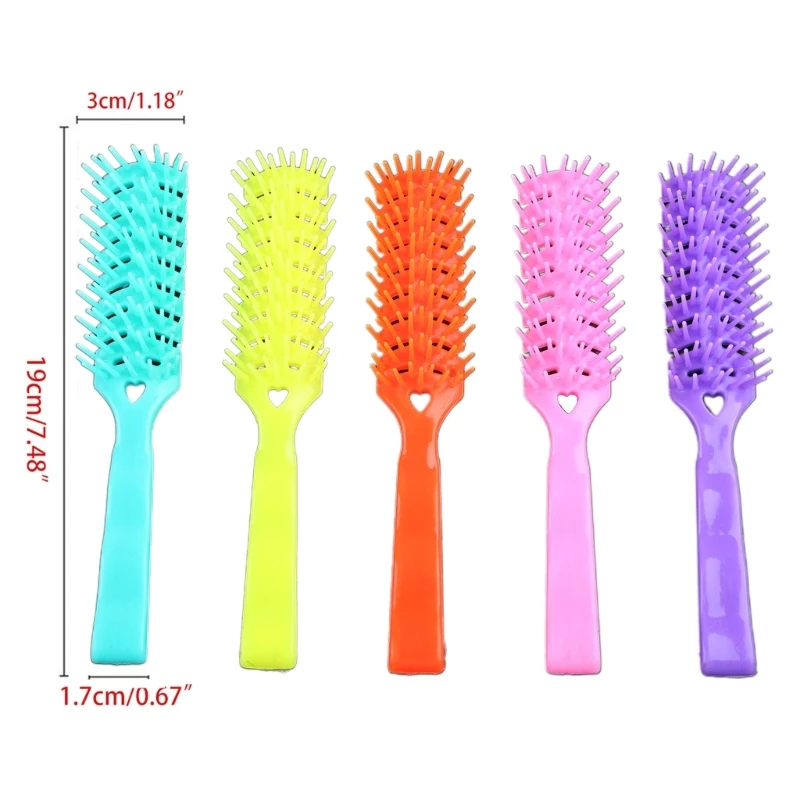 Brosse à cheveux à 7 rangées avec poils à pointe sphérique, couleur aléatoire, livraison directe