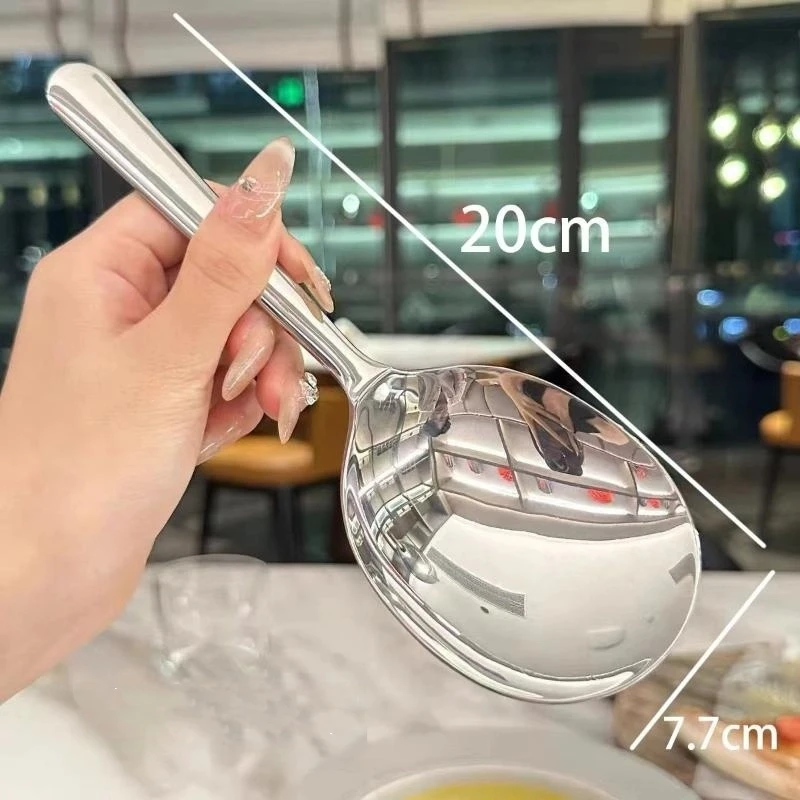 Stainless Steel 1/2Pc Ladles For Serving Soup Rice Serving Spoon Drain Hole Heat Insulated Handle Kitchen Utensils For Daily Use