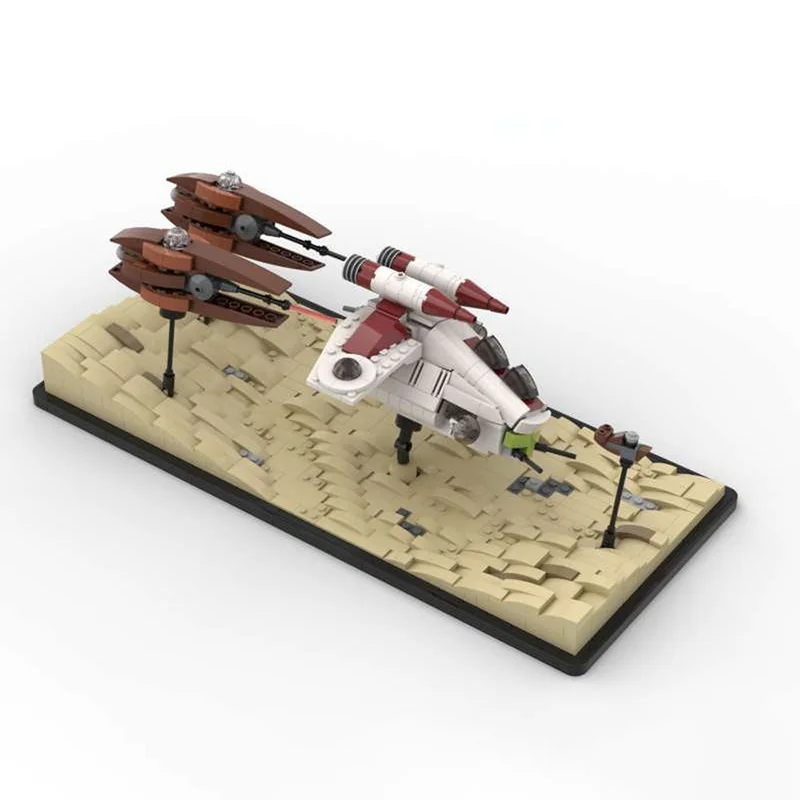 1117pcs MOC Dooku Escape Speeder Chase Micro LAAT Geonosian Star Battle Model Building Blocks Christmas Gift Architecture Toys