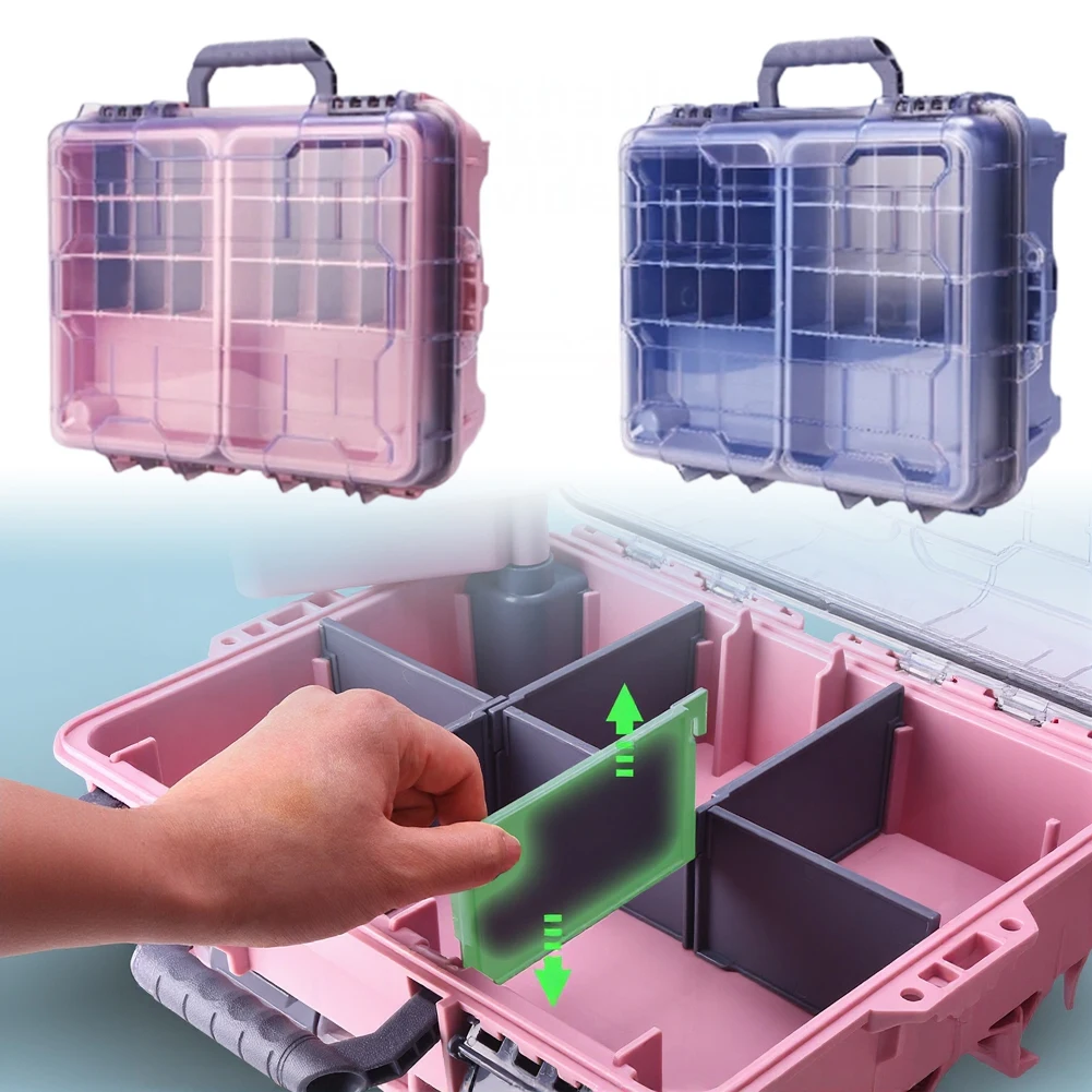 

1pcs Fishing Storage Box Spacious Waterproof Fishing Tackle Box With Removable Trays & Stylish Colors