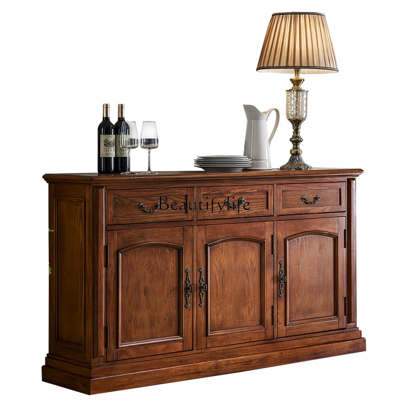 

*American solid wood living room against the wall, dining side locker, locker