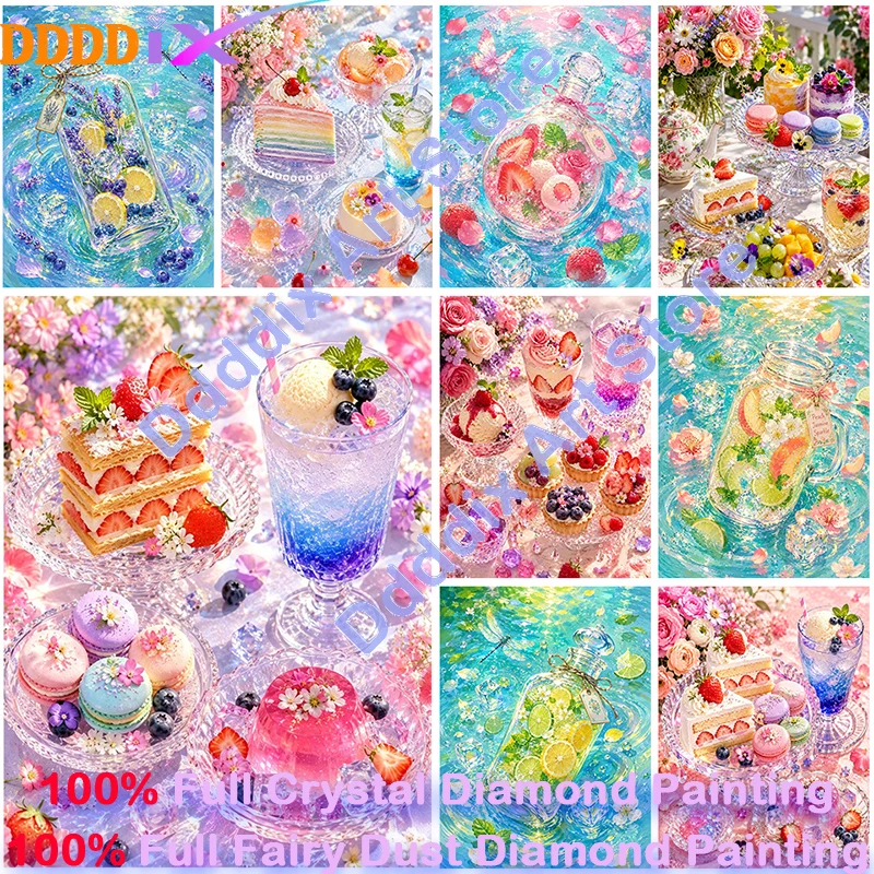 Cool Summer 100% Full Fairy Dust Crystal Diamond Painting New Sale 2026 Cure Foods 5D Embroidery DIY Mosaic Cross Stitch Kits