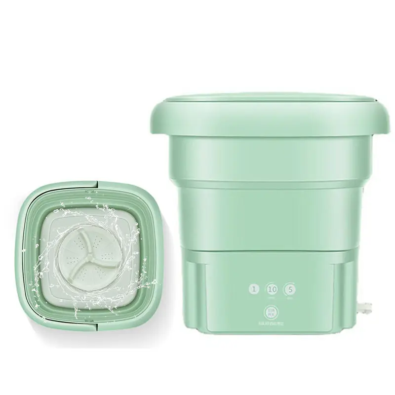 Mini Folding Ultrasonic Portable Washing Machine Portable Turbo Personal Rotating Automatic Cycle Cleaning Washer Dryer Bucket