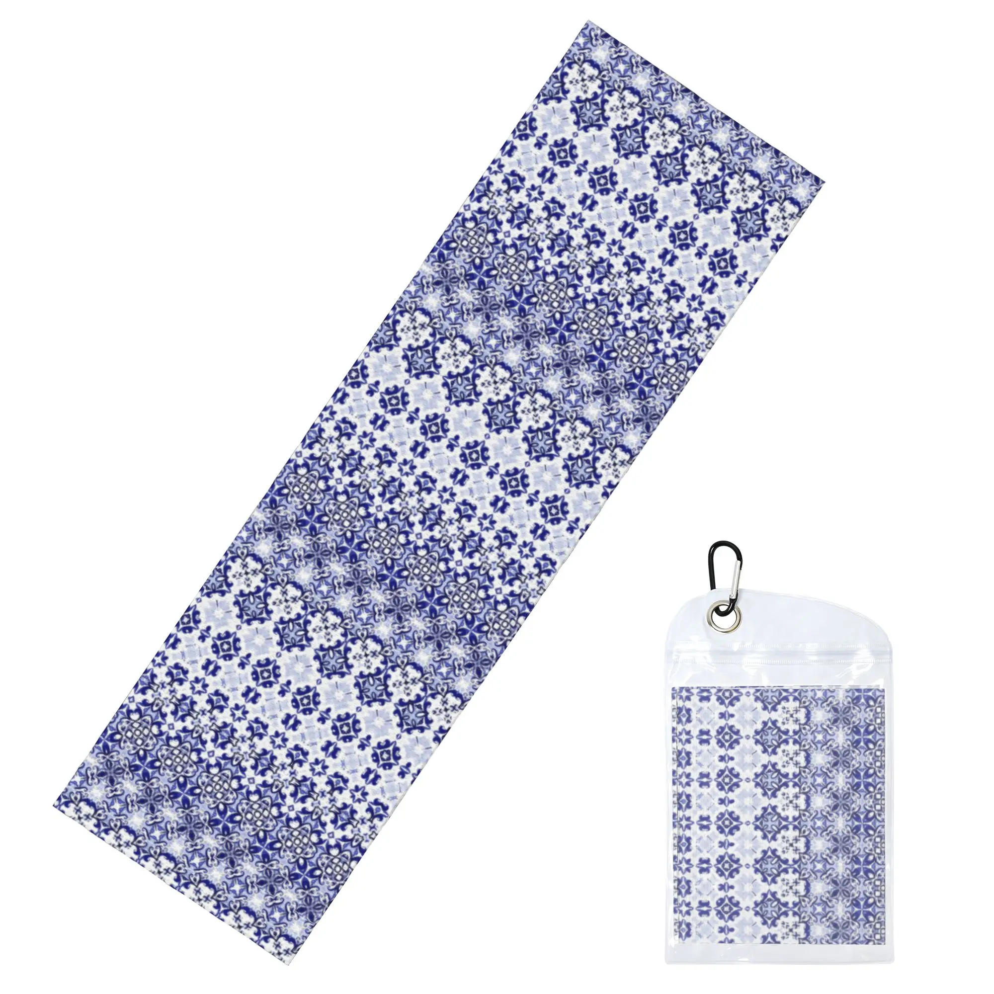 Blue Sicilian Tile Portuguese Tiles Mediterranean Tiles Cold Exercise Towel Quick Drying Face Towel  Sports Towels