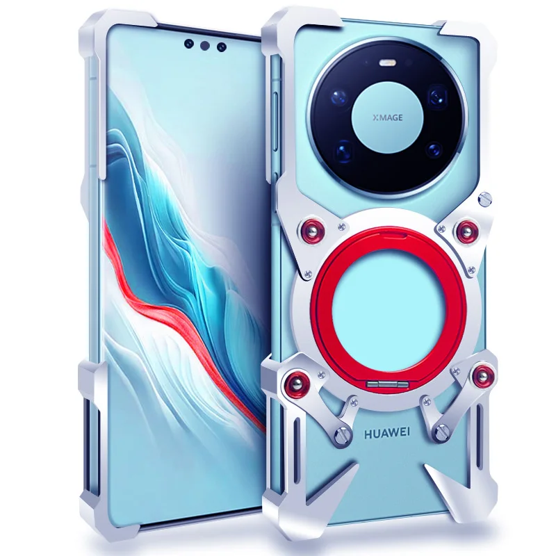 

Бронированный алюминиевый металлический каркас-бампер для Huawei Mate 80 Pro Max 70 RS, вращающийся кронштейн, противоударный защитный корпус, задняя крышка