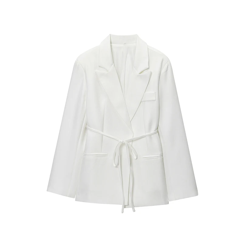 Z Costume en mélange de lin Faion pour femme Jaet Commute Sle Long Sve col classique coupe droite fermeture à bouton unique