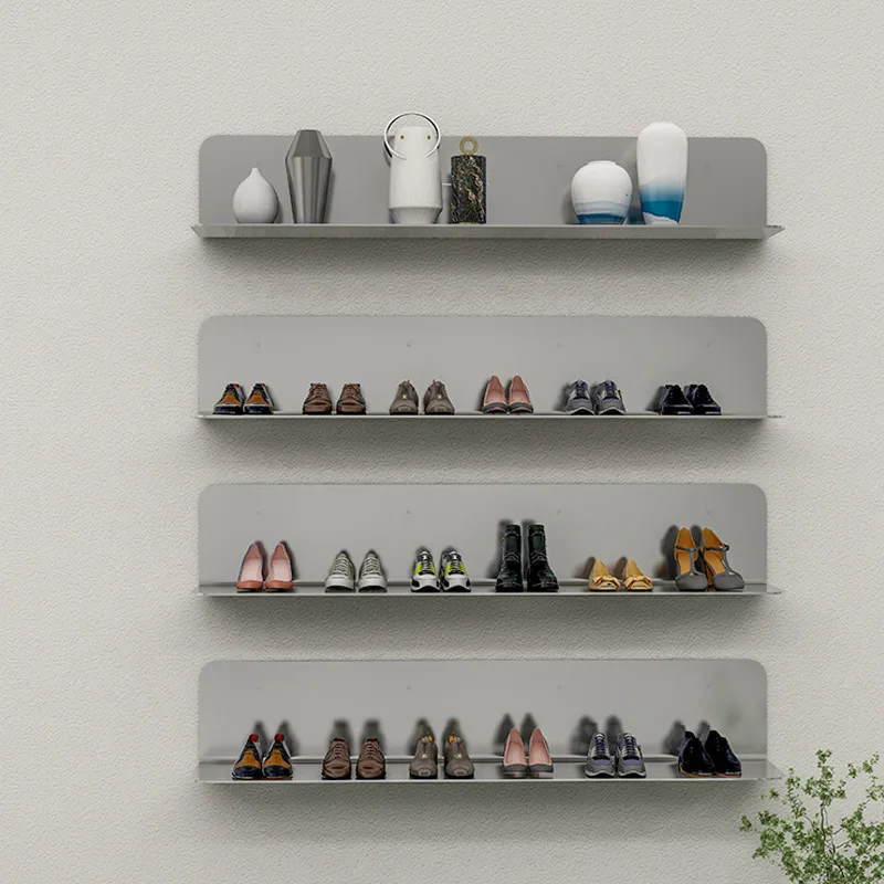 Shoe rack Product display Wall mounted clothing store Multi-layer display rack Stainless steel baffle